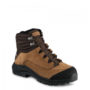 Men's Red Wing Apex 6-inch Waterproof Safety Toe Boot Black Tan Fleck | 40165-OKBI