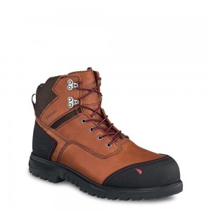 Men's Red Wing Brnr XP 6-inch Waterproof Safety Toe Boot Black Gray | 79681-YPTS