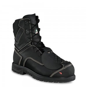 Men's Red Wing Brnr XP 8-inch Waterproof, Metguard, CSA Safety Toe Boot Black Gray | 25031-DTVP