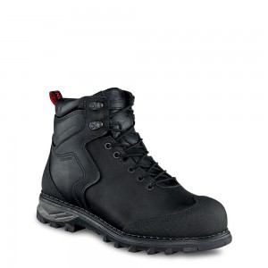 Men's Red Wing Burnside 6-inch Waterproof Safety Toe Boot Black | 15936-SLTE