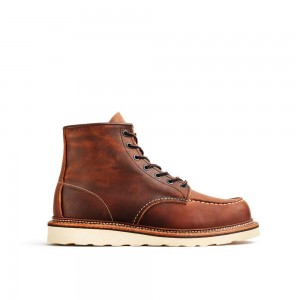 Men's Red Wing Classic Moc 6-Inch in Copper Rough & Tough Leather Boot Brown | 36270-YVCJ