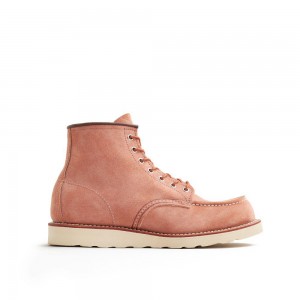 Men's Red Wing Classic Moc 6-inch in Dusty Rose Abilene Leather Boot Rose | 41592-HBLN