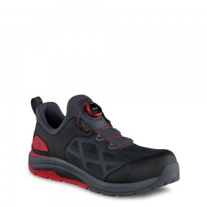 Men's Red Wing CoolTech™ Athletics Safety Toe Work Shoe Charcoal Red | 23981-TFWC