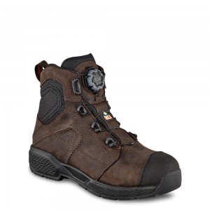 Men's Red Wing Exos Lite 6-inch Waterproof Safety Toe Boot Brown | 51824-XGIZ