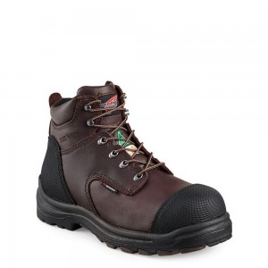 Men's Red Wing King Toe® 6-inch Waterproof CSA Safety Toe Boot Black Brown | 31874-CZYT