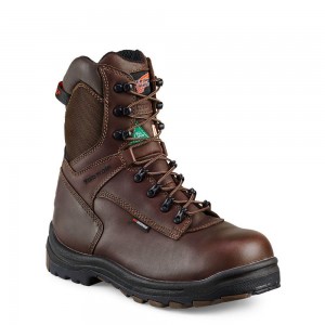 Men's Red Wing King Toe® 8-inch Insulated, Waterproof CSA Safety Toe Boot Black Brown | 57649-HZGJ