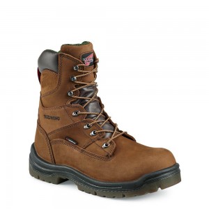 Men's Red Wing King Toe® 8-inch Waterproof Safety Toe Boot Brown | 79421-XQRP