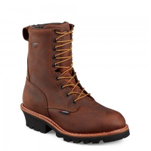 Men's Red Wing LoggerMax 9-inch Waterproof, Insulated Safety Toe Boot Brown | 53426-AEDH