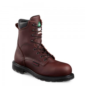 Men's Red Wing SuperSole® 2.0 8-inch CSA Safety Toe Steel Toe Boot Burgundy | 35481-XKIM