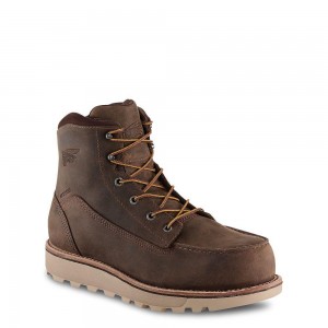 Men's Red Wing Traction Tred Lite 6-inch Waterproof Safety Toe Boot Tan | 80629-UDZI