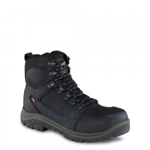 Men's Red Wing Tradesman 6-inch Side-Zip Waterproof Safety Toe Boot Black Gray | 91780-SRBH