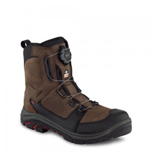 Men's Red Wing Tradesman 8-inch BOA®, Waterproof, CSA Safety Toe Boot Black red | 93681-CKQP