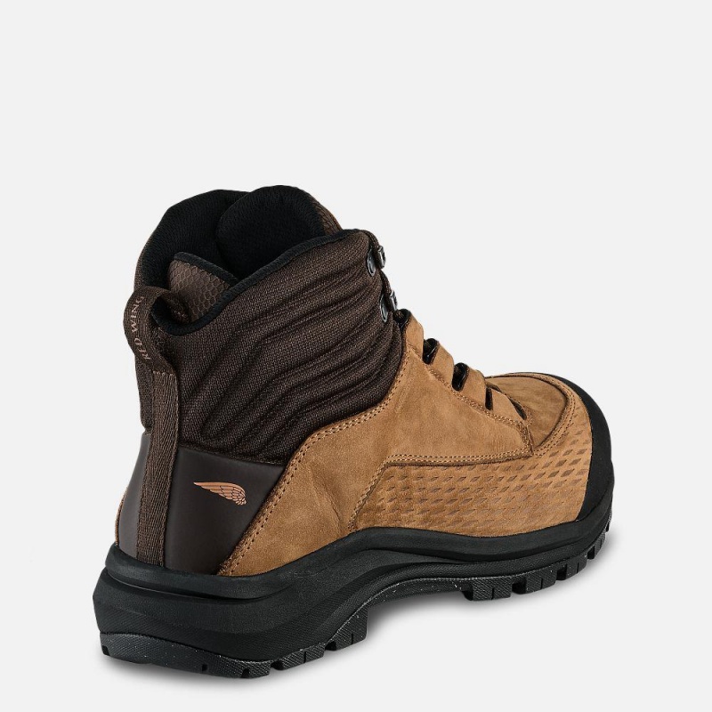 Men's Red Wing Apex 6-inch Waterproof Safety Toe Boot Black Tan Fleck | 40165-OKBI