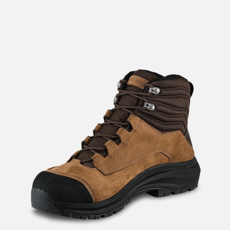 Men's Red Wing Apex 6-inch Waterproof Safety Toe Boot Black Tan Fleck | 40165-OKBI