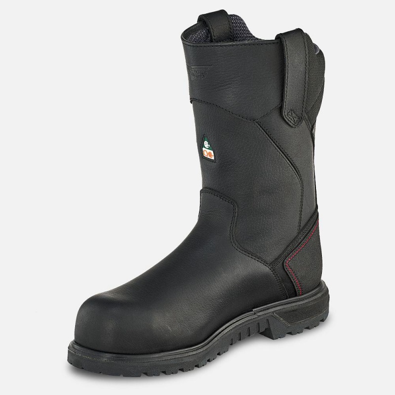 Men's Red Wing Brnr XP 11-inch Waterproof, Insulated, CSA Safety Toe Pull-On Boot Black Gray | 68921-GMLA