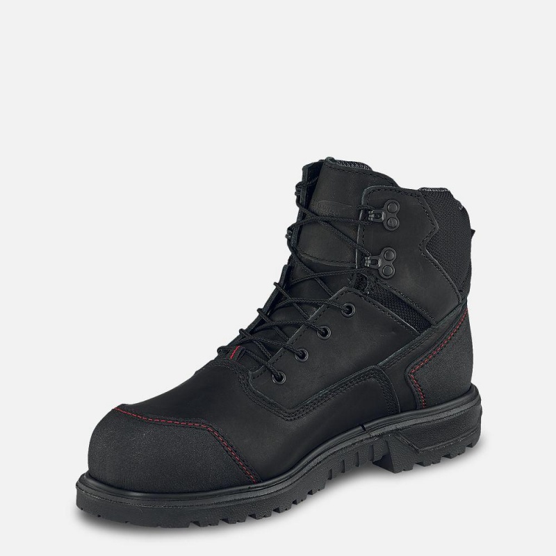 Men's Red Wing Brnr XP 6-inch Waterproof Safety Toe Boot Black Gray | 73026-BDKG