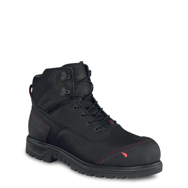 Men\'s Red Wing Brnr XP 6-inch Waterproof Safety Toe Boot Black Gray | 73026-BDKG