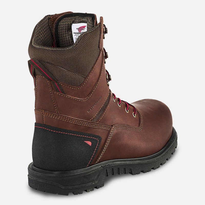 Men's Red Wing Brnr XP 8-inch Waterproof CSA Safety Toe Boot Black Gray | 13604-OALJ