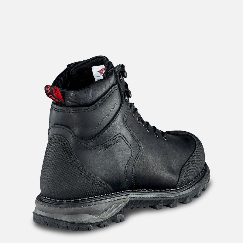 Men's Red Wing Burnside 6-inch Waterproof Safety Toe Boot Black | 15936-SLTE