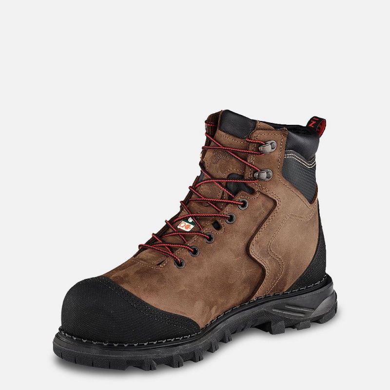 Men's Red Wing Burnside 6-inch Waterproof, CSA Safety Toe Boot Brown | 35689-DYGQ