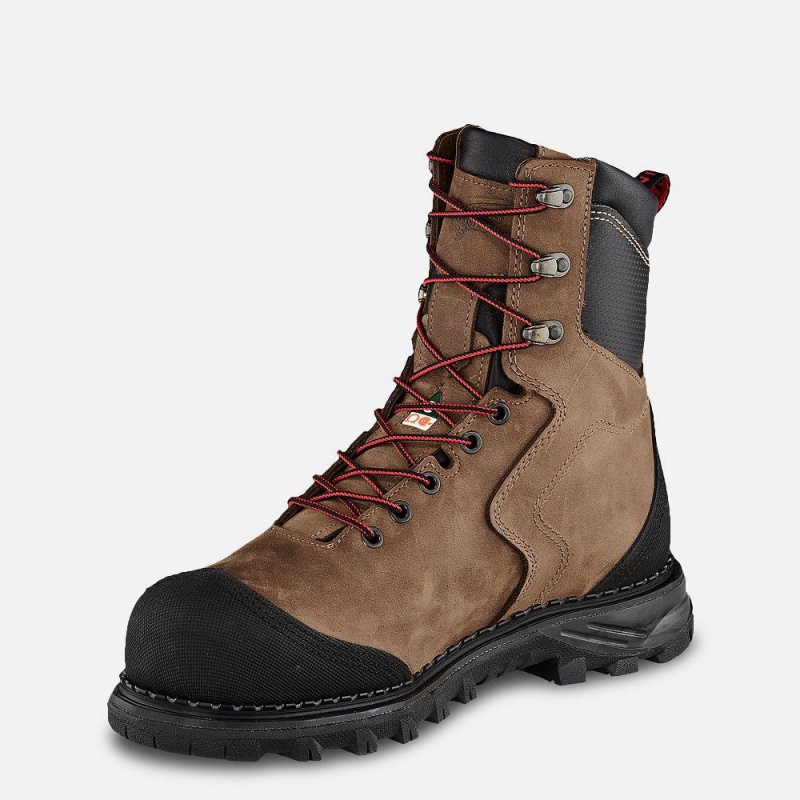 Men's Red Wing Burnside 8-inch Waterproof, CSA Safety Toe Boot Brown | 82563-MQEH