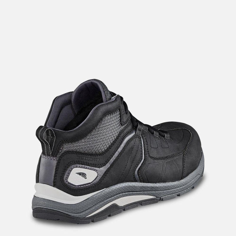 Men's Red Wing CoolTech™ Athletics Waterproof Safety Toe Work Shoe Black Charcoal | 28149-GPUL