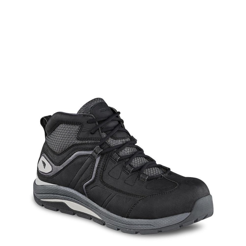 Men\'s Red Wing CoolTech™ Athletics Waterproof Safety Toe Work Shoe Black Charcoal | 28149-GPUL