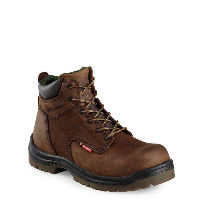 Men\'s Red Wing King Toe® 6-inch Safety Toe Boot Brown | 24870-JUAB