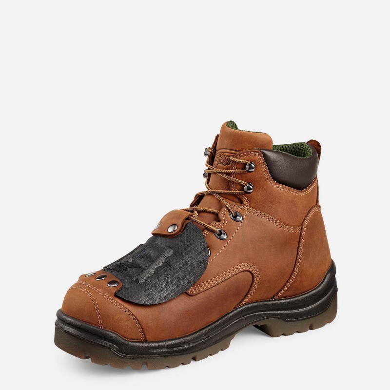 Men's Red Wing King Toe® 6-inch Safety Toe Metguard Boot Brown | 56187-GEFN