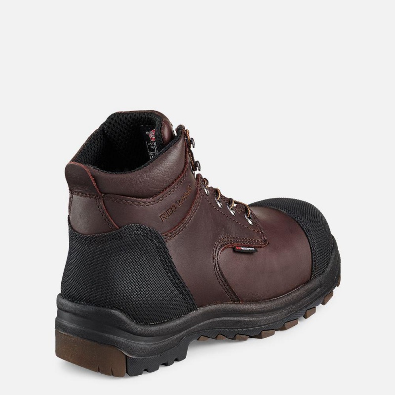 Men's Red Wing King Toe® 6-inch Waterproof CSA Safety Toe Boot Black Brown | 31874-CZYT