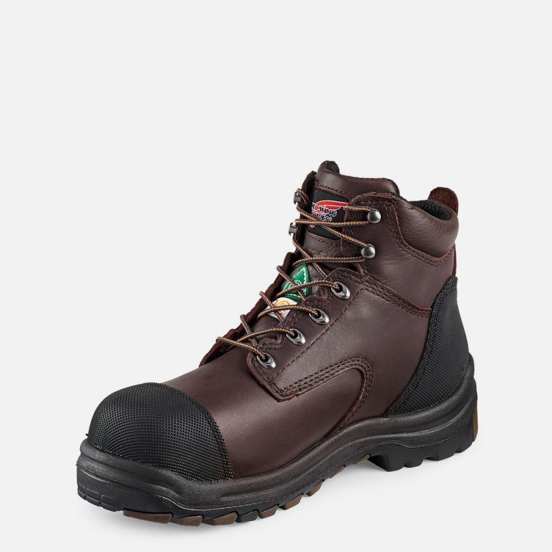 Men's Red Wing King Toe® 6-inch Waterproof CSA Safety Toe Boot Black Brown | 31874-CZYT