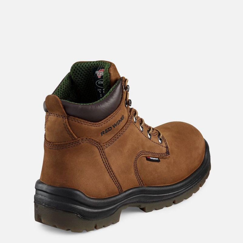 Men's Red Wing King Toe® 6-inch Waterproof Safety Toe Boot Brown | 80945-GFPT