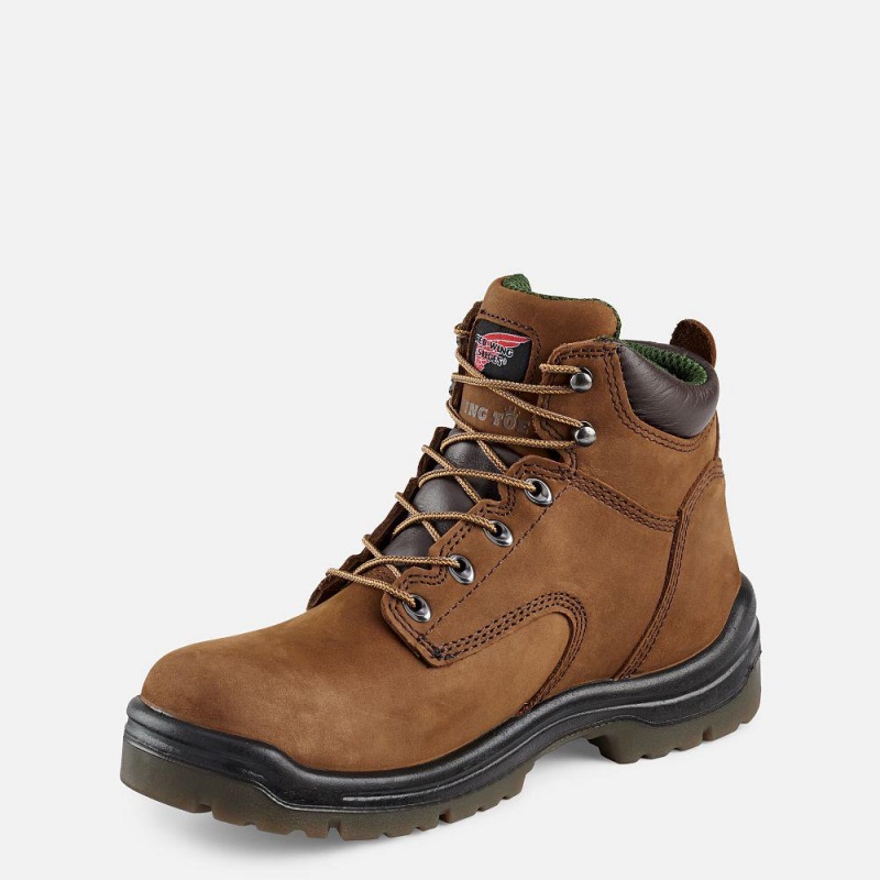 Men's Red Wing King Toe® 6-inch Waterproof Safety Toe Boot Brown | 80945-GFPT