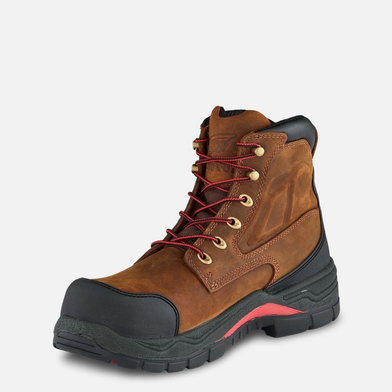 Men's Red Wing King Toe® ADC 6-inch Waterproof Safety Toe Boot Brown | 89425-GDAQ