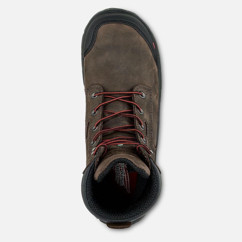 Men's Red Wing King Toe® ADC 8-inch Waterproof CSA Metguard Safety Toe Boot Brown | 40967-QBTJ