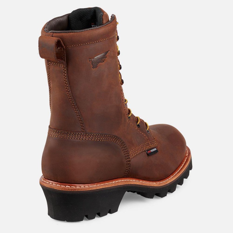 Men's Red Wing LoggerMax 9-inch Waterproof, Insulated Safety Toe Boot Brown | 71695-LPFV