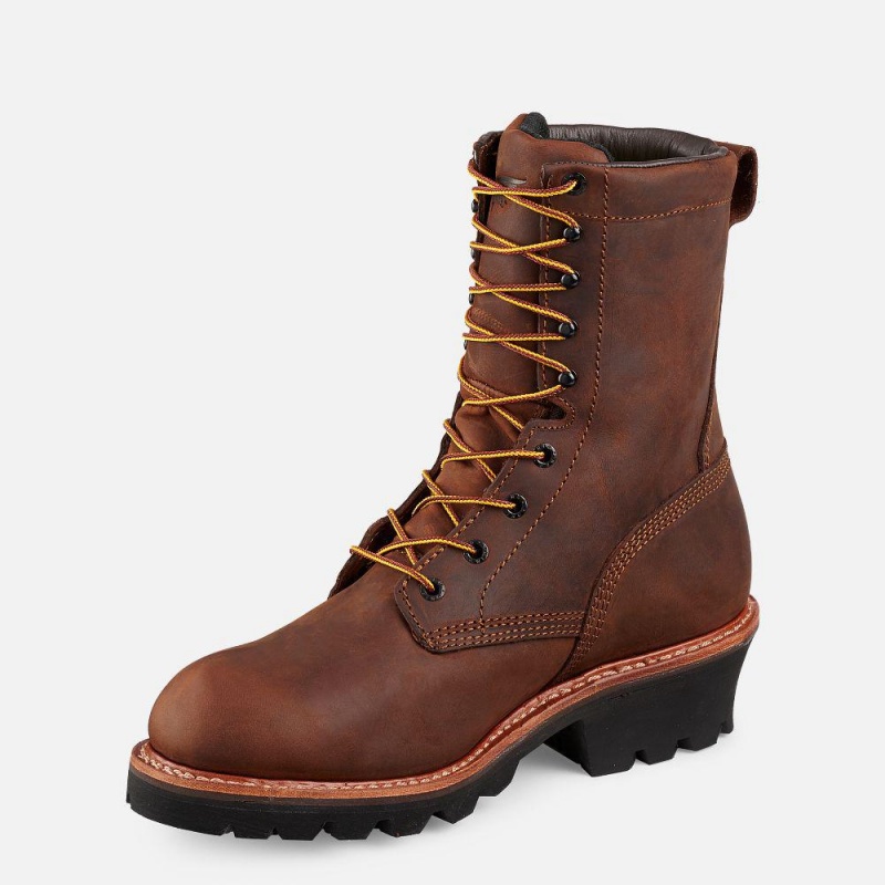 Men's Red Wing LoggerMax 9-inch Waterproof, Insulated Safety Toe Boot Brown | 71695-LPFV