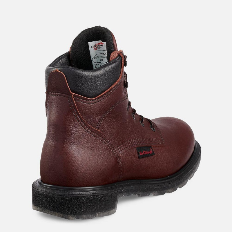 Men's Red Wing SuperSole® 2.0 6-inch Safety Toe Steel Toe Boot Burgundy | 15430-UNRG