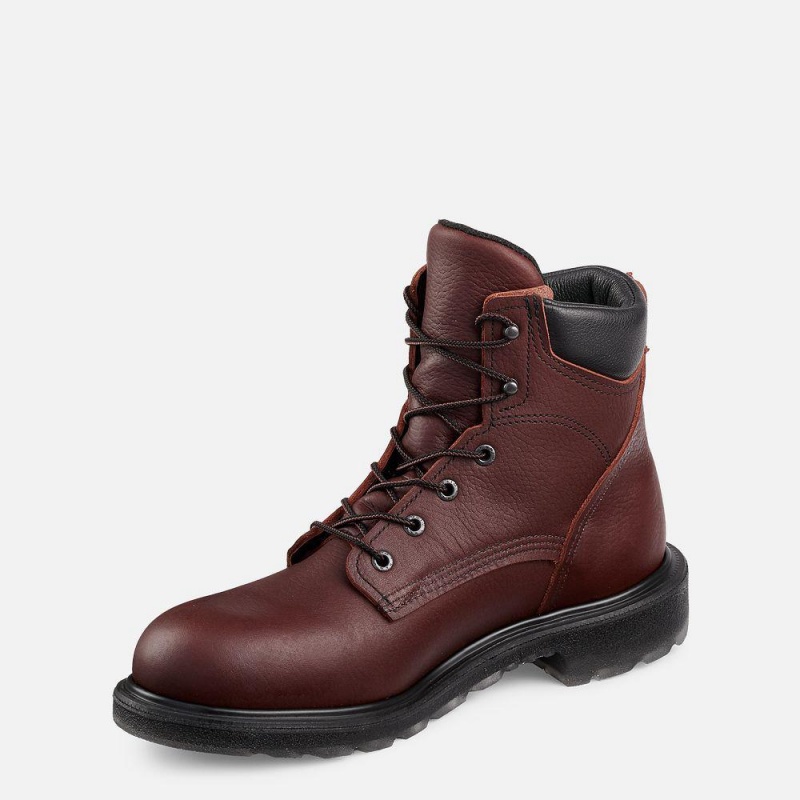 Men's Red Wing SuperSole® 2.0 6-inch Safety Toe Steel Toe Boot Burgundy | 15430-UNRG