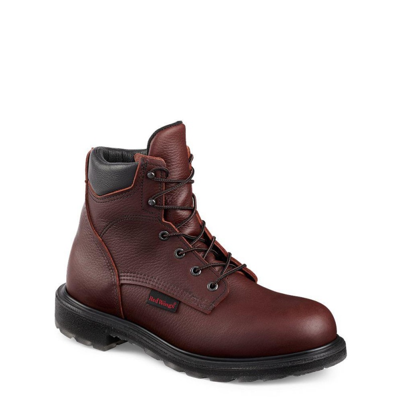 Men\'s Red Wing SuperSole® 2.0 6-inch Safety Toe Steel Toe Boot Burgundy | 15430-UNRG