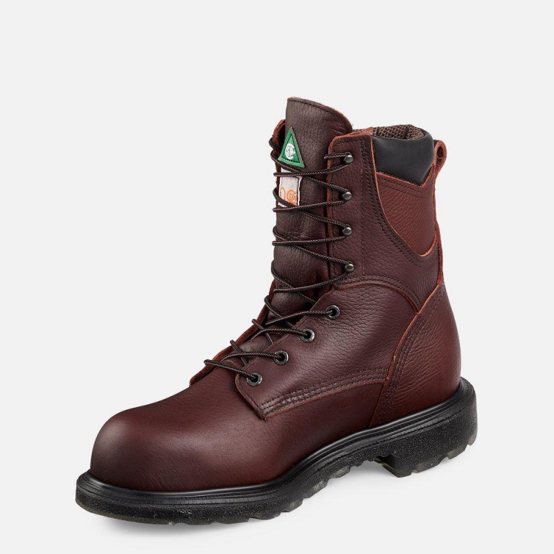 Men's Red Wing SuperSole® 2.0 8-inch Insulated, Waterproof CSA Safety Toe Steel Toe Boot Burgundy | 57269-ZOSJ