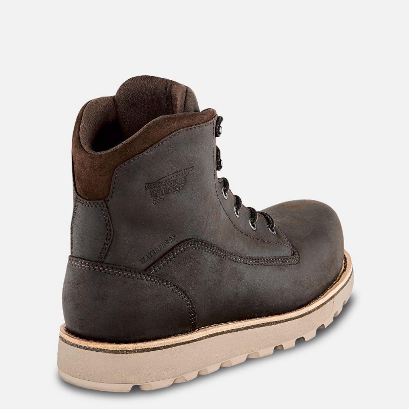 Men's Red Wing Traction Tred Lite 6-inch Waterproof Safety Toe Boot Tan | 51438-ZHVF