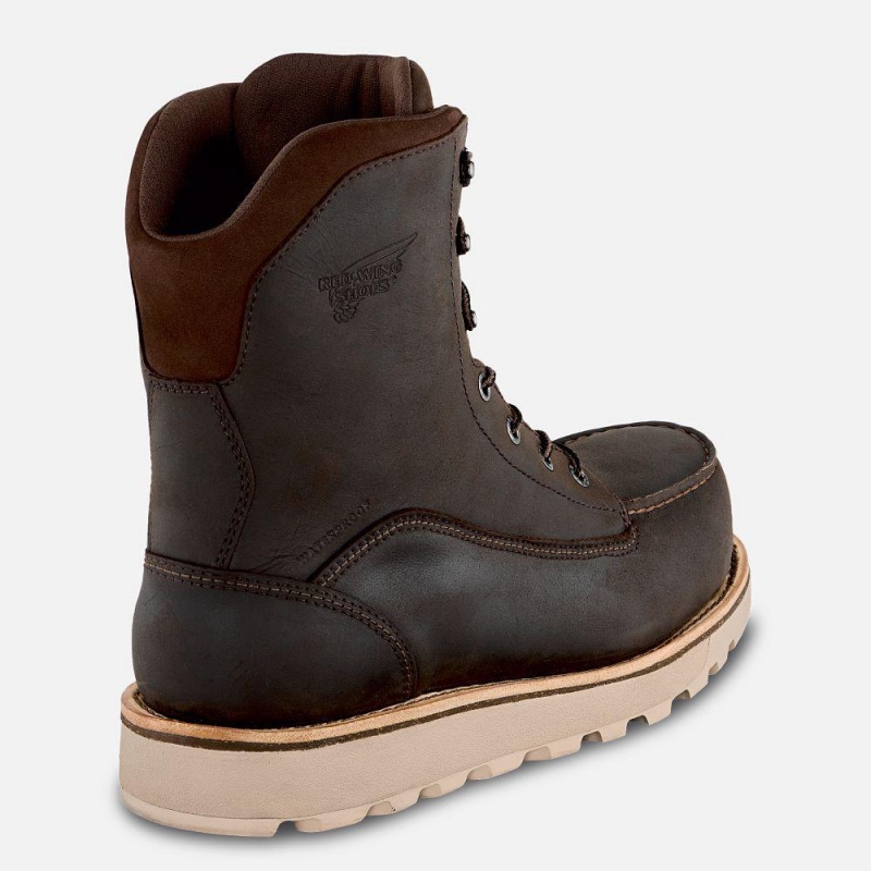 Men's Red Wing Traction Tred Lite 8-inch Waterproof CSA Safety Toe Boot Tan | 21476-FKWT