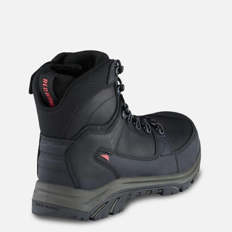 Men's Red Wing Tradesman 6-inch Side-Zip Waterproof Safety Toe Boot Black Gray | 36708-MHWQ