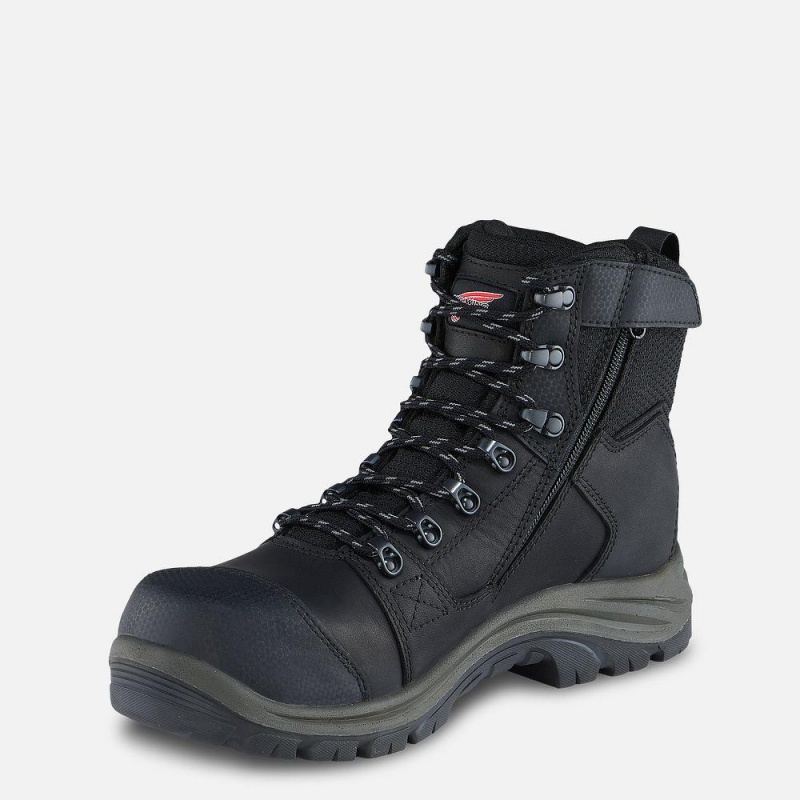 Men's Red Wing Tradesman 6-inch Side-Zip Waterproof Safety Toe Boot Black Gray | 36708-MHWQ